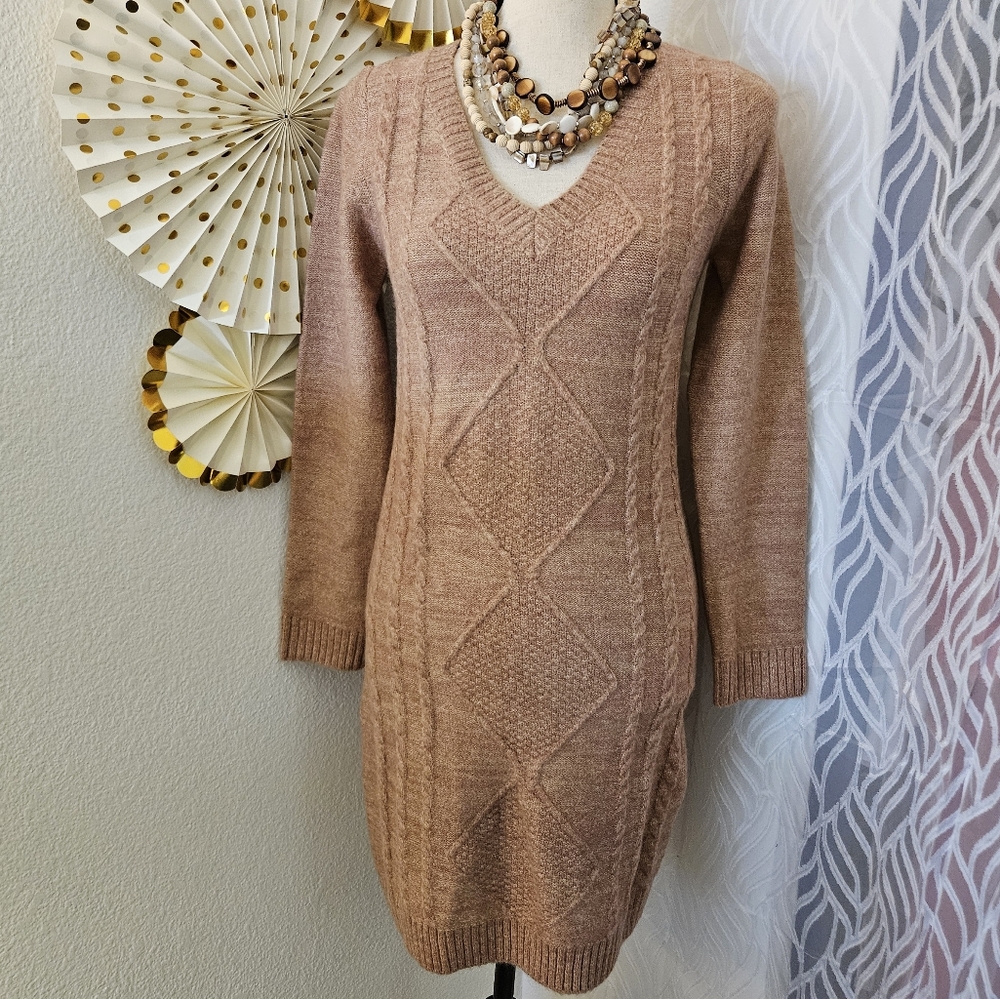 Skies Are Blue | Marled Peach Sweater Dress | Size XS